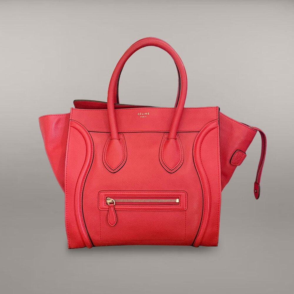 Phoebe Philo Era EUC Authentic Celine Large Luggage Red Handbag Tote Red insert - Picture 1 of 15